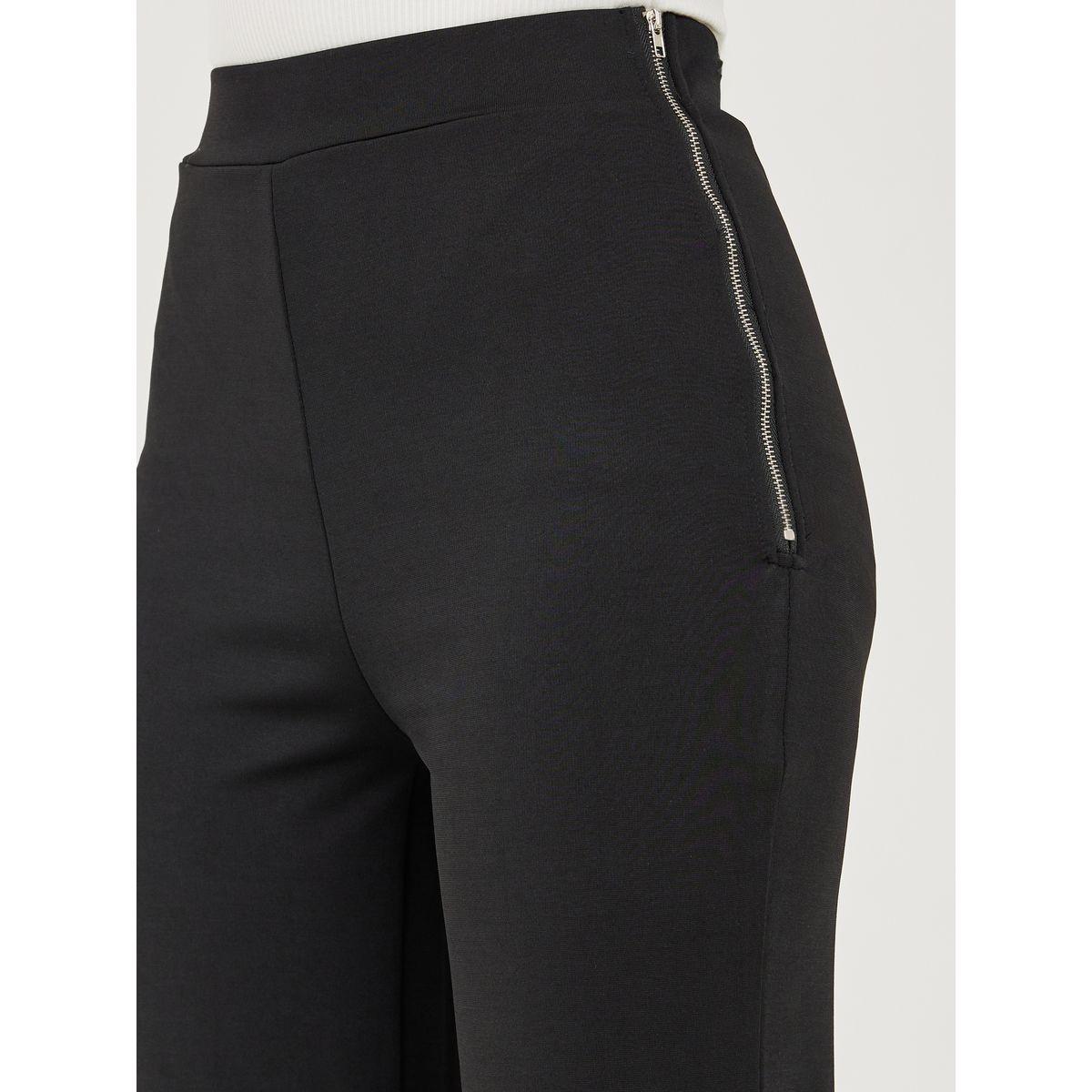 بنطال محبوك بارجل مستقيمة مع سحَّاب جانبي-women-clothing-bottoms-trousers-image-3