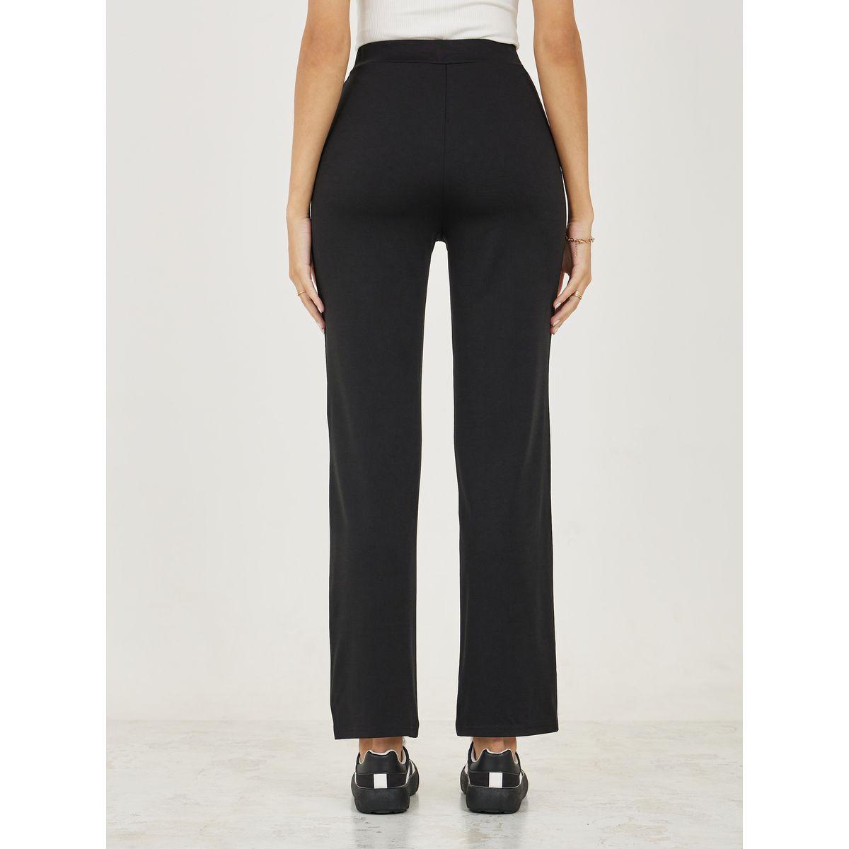 بنطال محبوك بارجل مستقيمة مع سحَّاب جانبي-women-clothing-bottoms-trousers-image-4