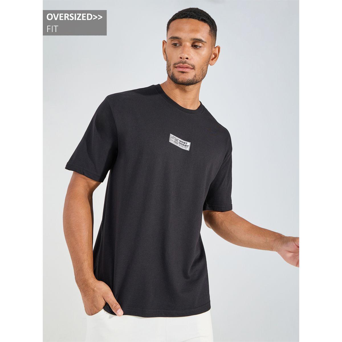 Styli West Coast Slogan Print Oversized Cotton Rich T-Shirt-men-clothing-tshirtsandpolos-tshirts-image-1