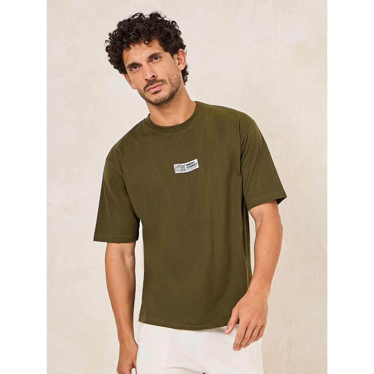 Styli West Coast Slogan Print Oversized Cotton Rich T-Shirt-men-clothing-tshirtsandpolos-tshirts-image-1