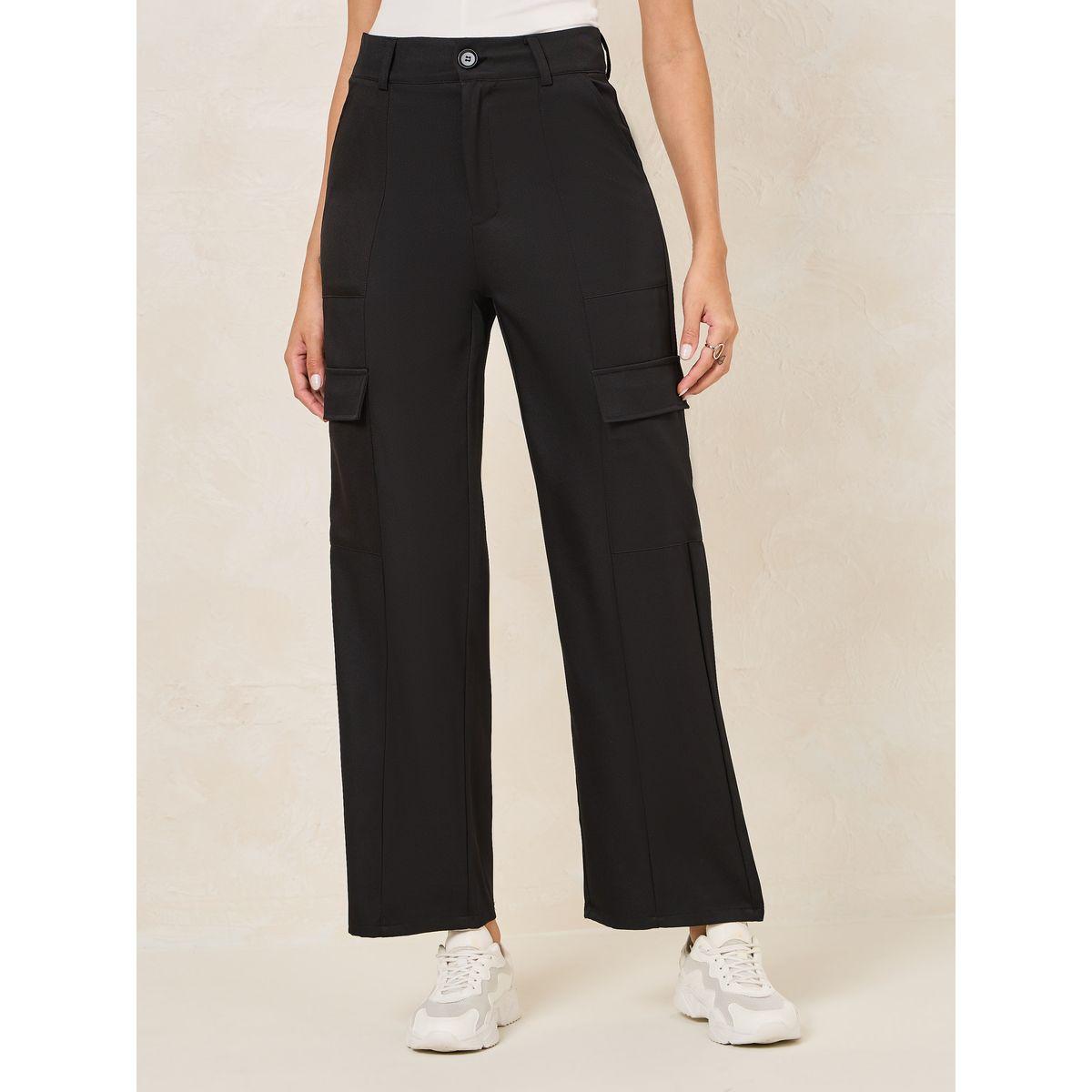 Styli Straight Fit Cargo Pants with Belt Loops-women-clothing-bottoms-trousers-image-1