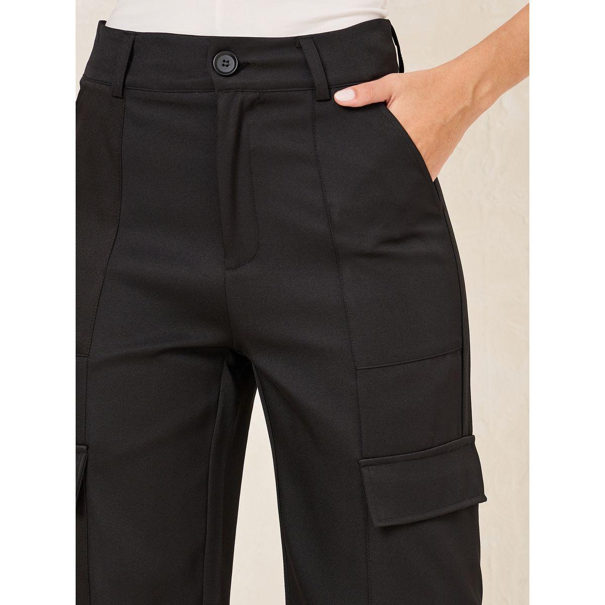 Styli Straight Fit Cargo Pants with Belt Loops-women-clothing-bottoms-trousers-image-3