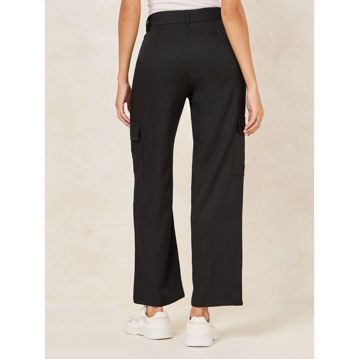 Styli Straight Fit Cargo Pants with Belt Loops-women-clothing-bottoms-trousers-image-4