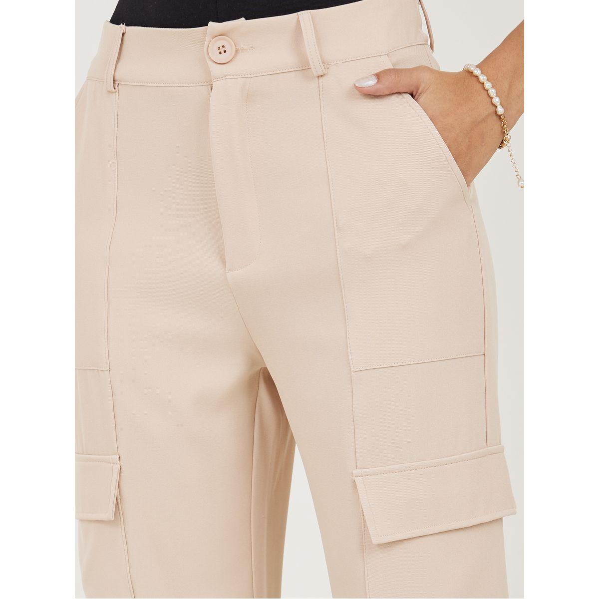 Styli Straight Fit Cargo Pants with Belt Loops-women-clothing-bottoms-trousers-image-3