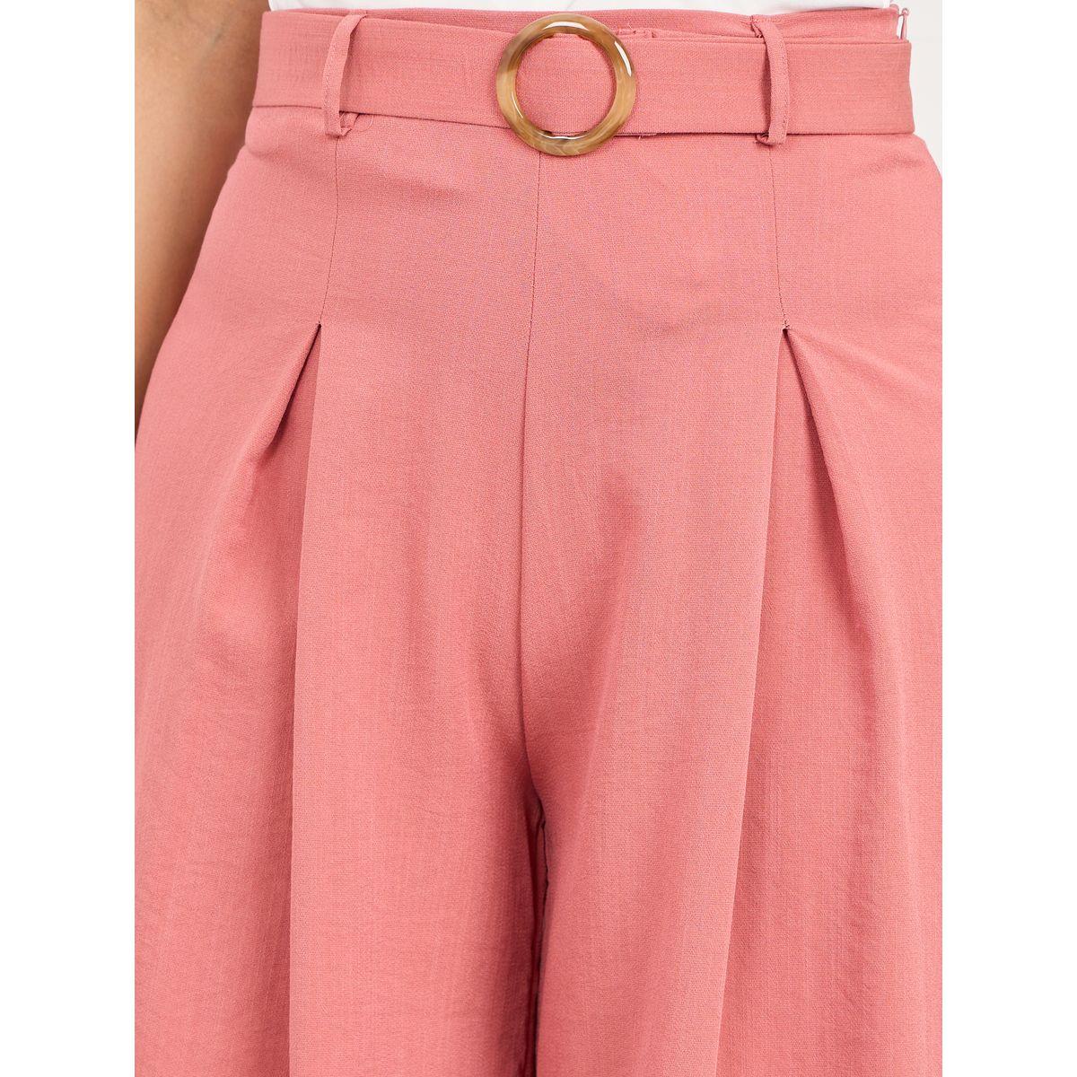Styli Plicated Bucked Belt Wide Leg Pant-women-clothing-bottoms-trousers-image-3