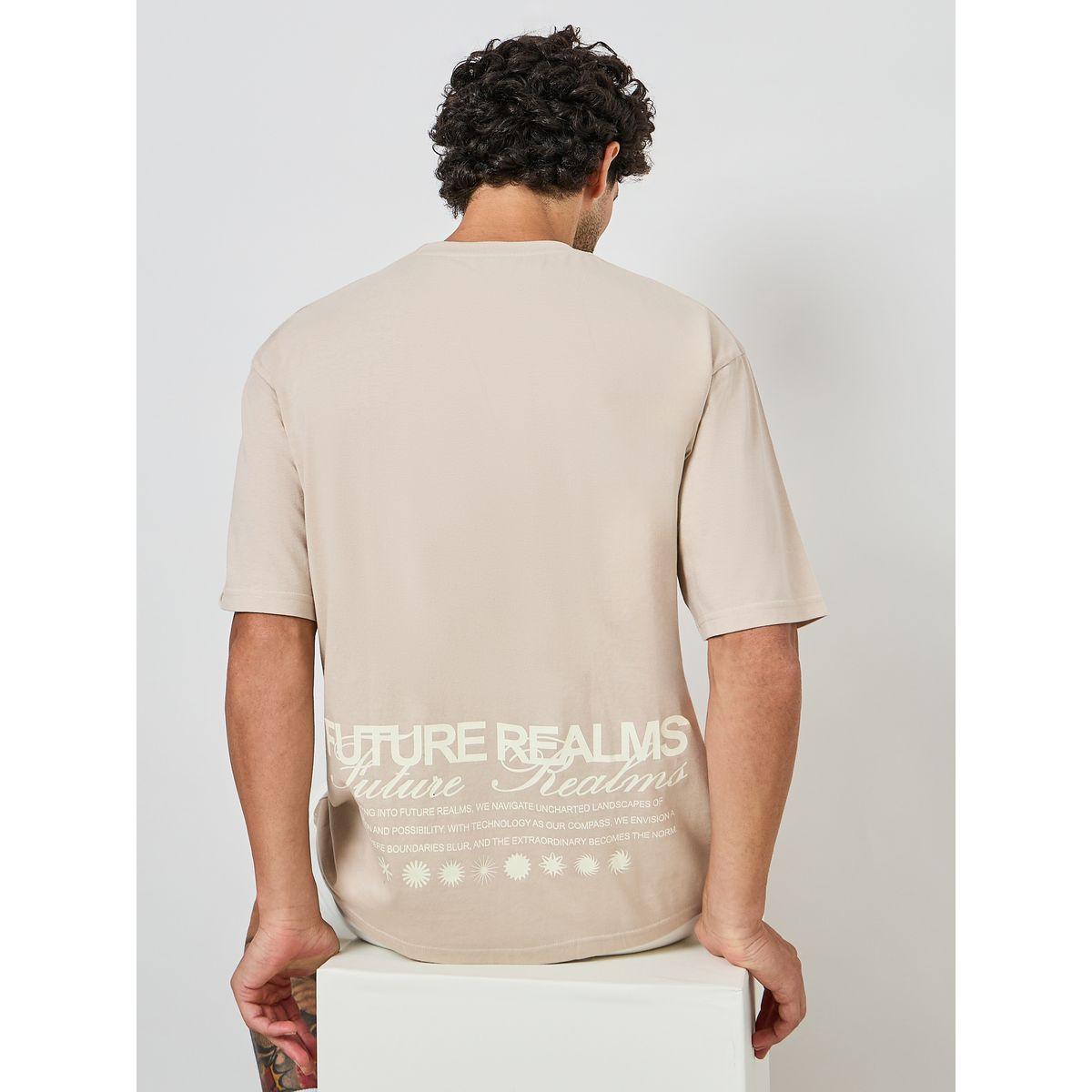 Styli Back Hem Slogan Print Oversized Cotton Rich T-Shirt-men-clothing-tshirtsandpolos-tshirts-image-1