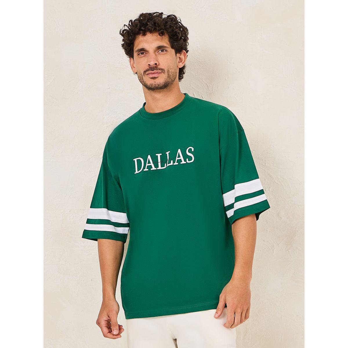 Styli Varsity Chest Print Boxy T-Shirt with Striped Detail-men-clothing-tshirtsandpolos-tshirts-image-1