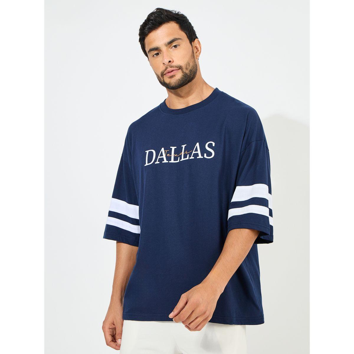 Styli Varsity Chest Print Boxy T-Shirt with Striped Detail-men-clothing-tshirtsandpolos-tshirts-image-1