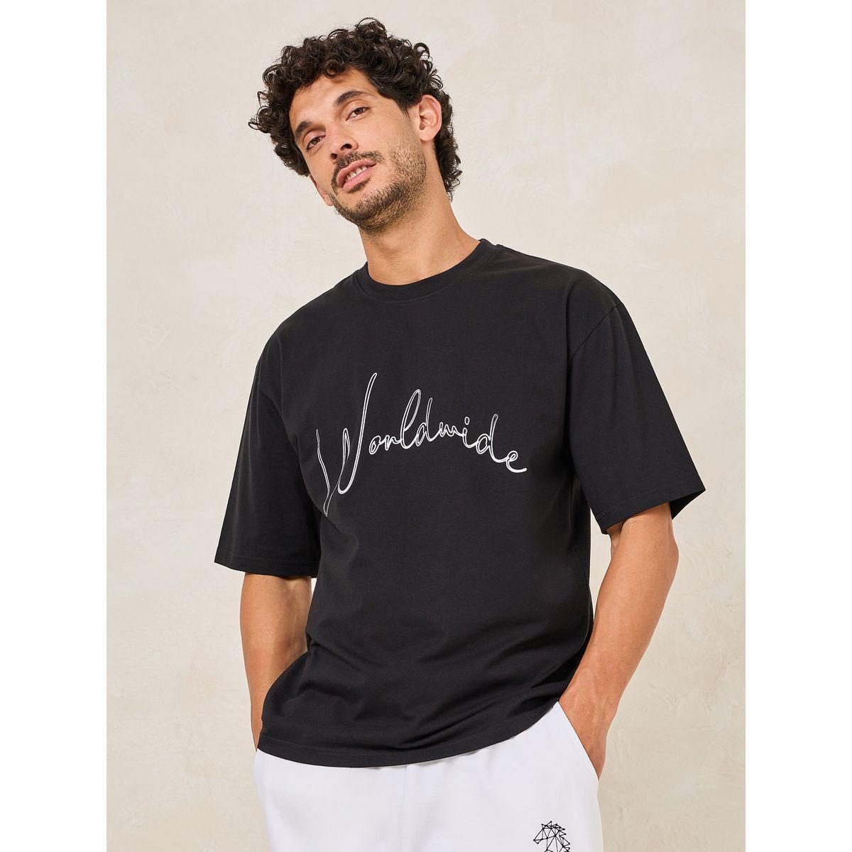 تيشيرت قطن فضفاض مطبع بكتابة-men-clothing-tshirtsandpolos-tshirts-image-3