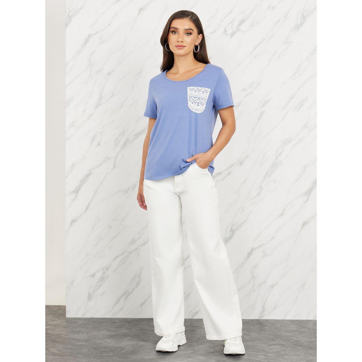 Styli Regular Fit Lace Pocket Detail T-Shirt-women-clothing-tshirts-image-3