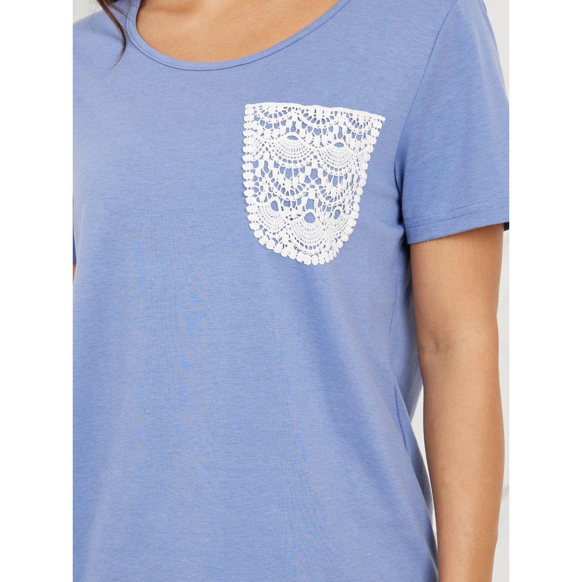 Styli Regular Fit Lace Pocket Detail T-Shirt-women-clothing-tshirts-image-4
