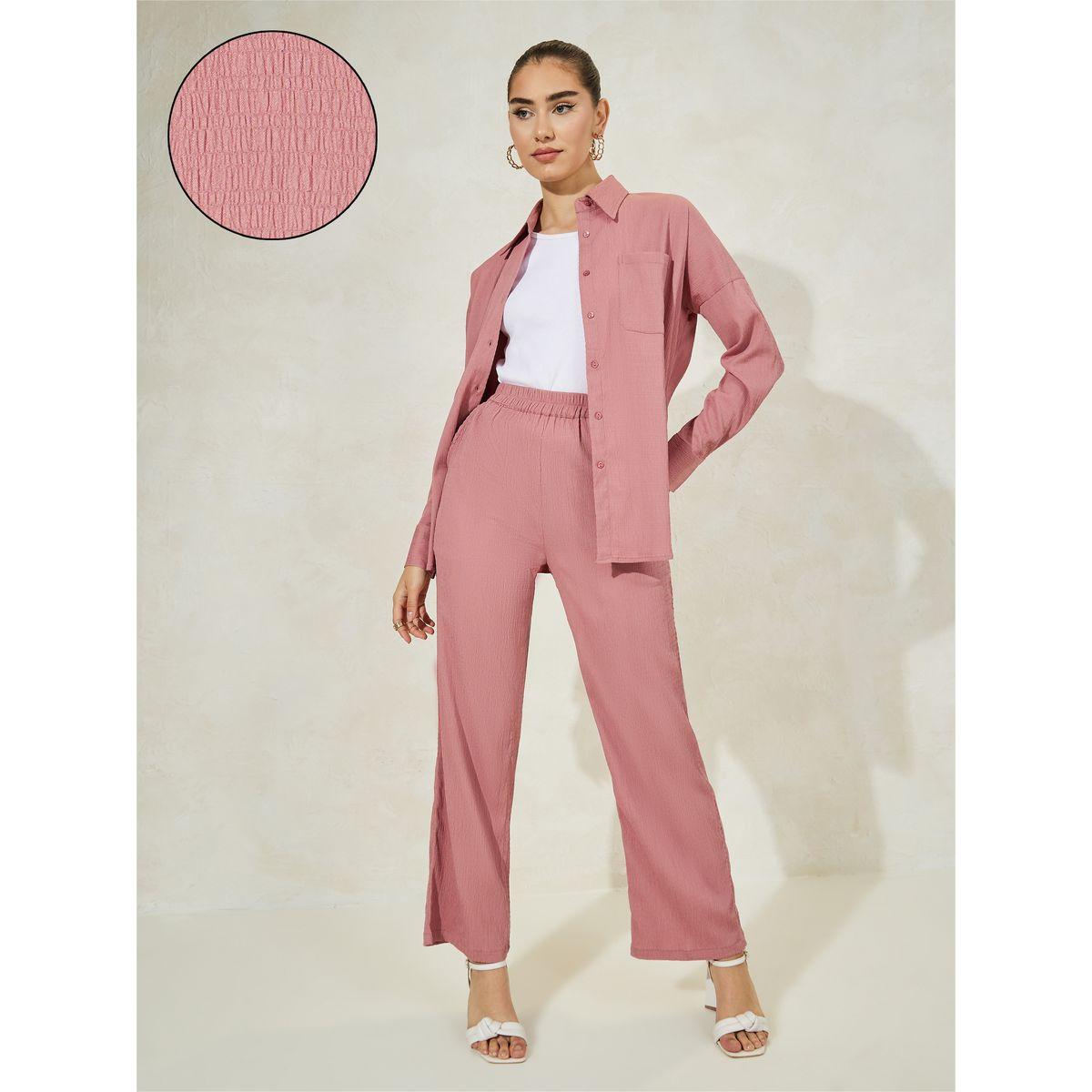 طقم منسق من بنطال وبلوزة بقصة فضفاضة-women-clothing-coordsets-image-1