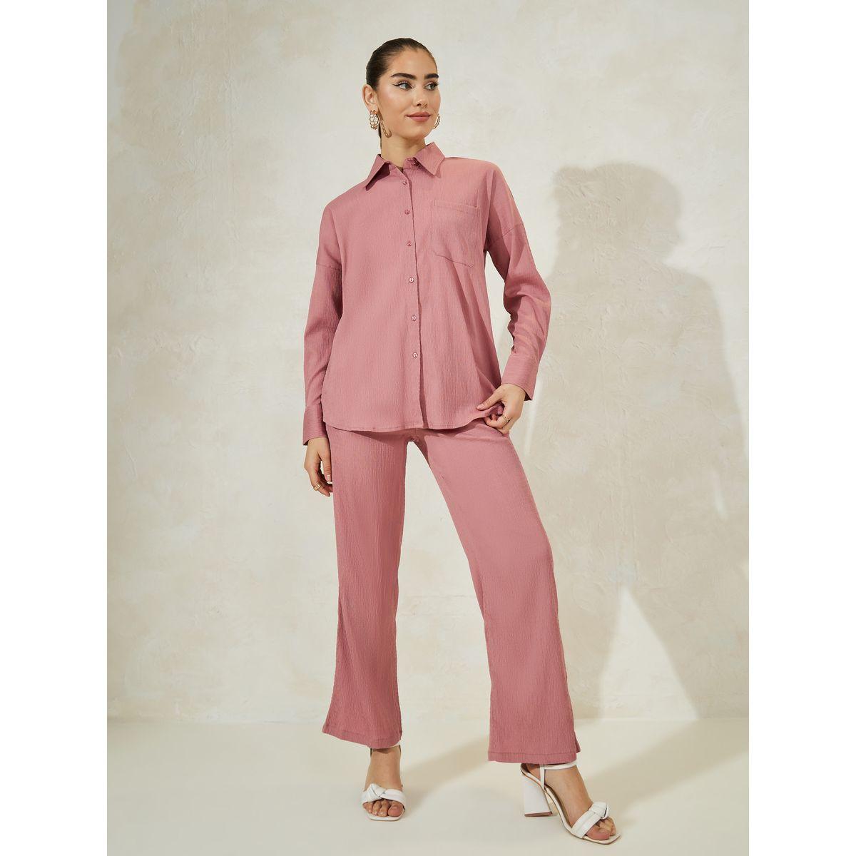 Styli Oversized Textured Shirt & Pants Co-Ords-women-clothing-coordsets-image-2