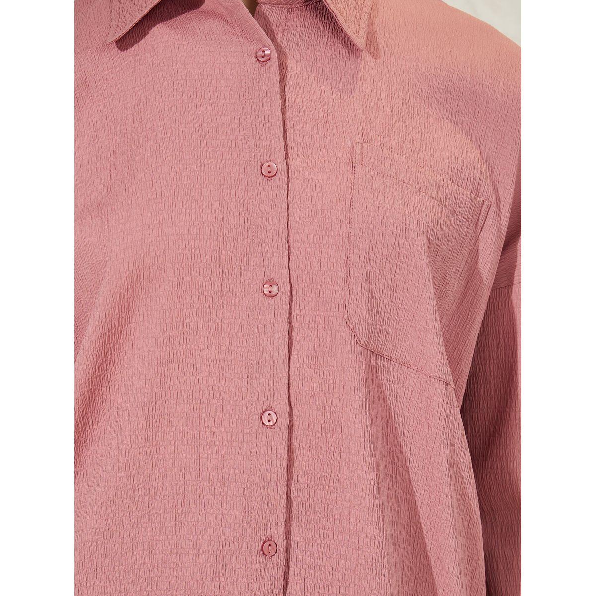 Styli Oversized Textured Shirt & Pants Co-Ords-women-clothing-coordsets-image-4