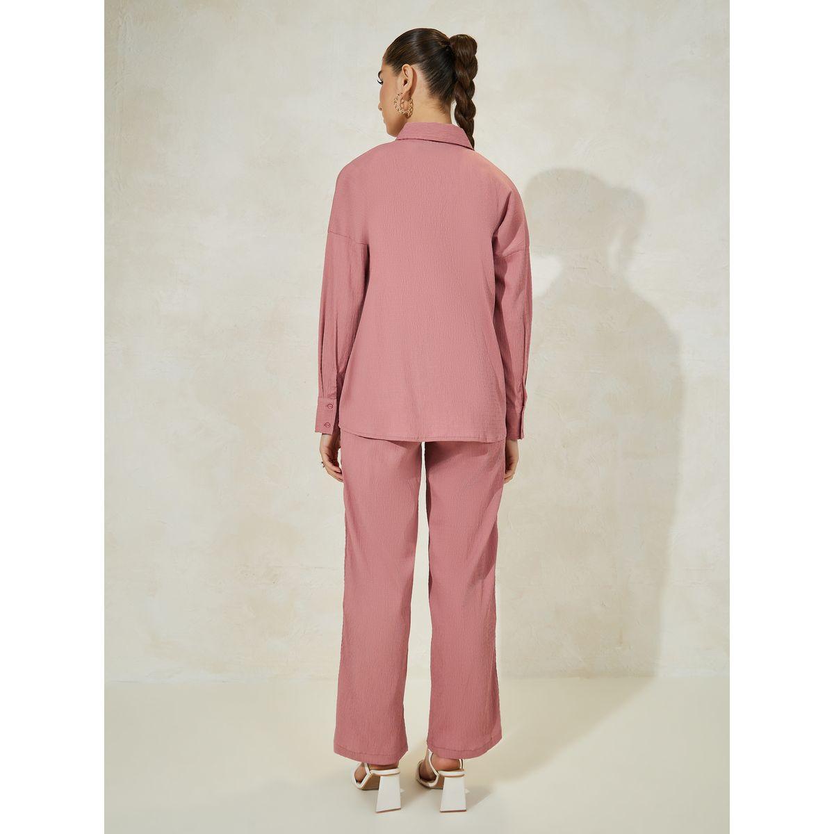Styli Oversized Textured Shirt & Pants Co-Ords-women-clothing-coordsets-image-5