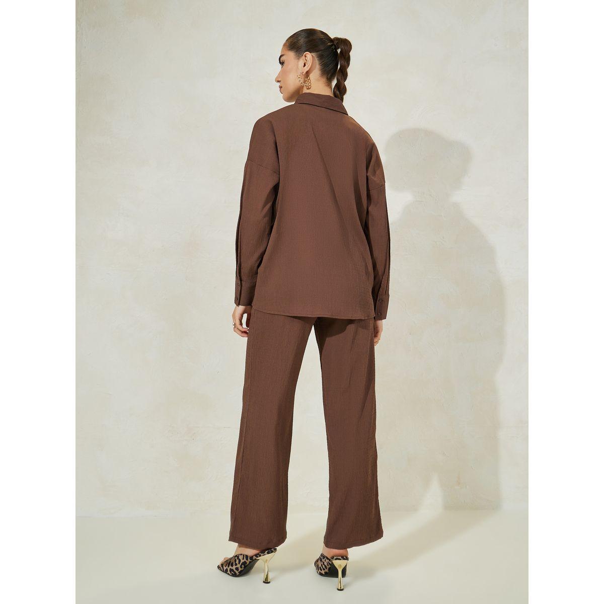Styli Oversized Textured Shirt & Pants Co-Ords-women-clothing-coordsets-image-5
