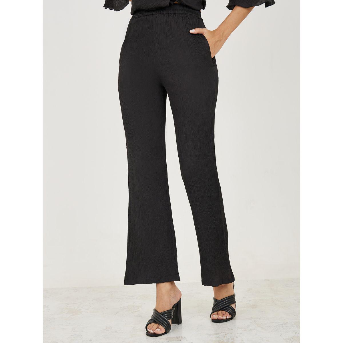 Styli V Neck Belted Peplum Top & Bootcut Pants Co-Ords-women-clothing-coordsets-image-4