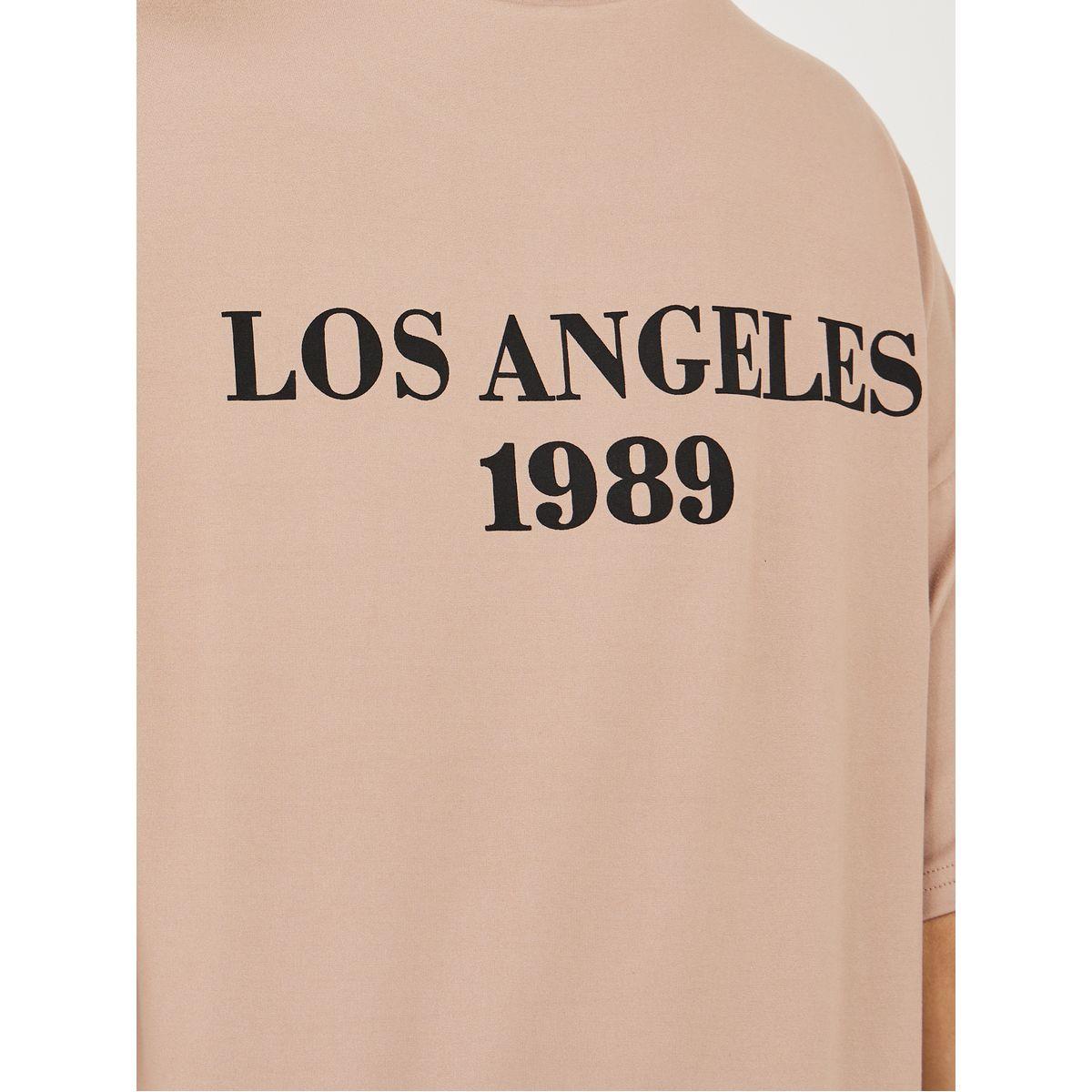 Styli Back Slogan Print Oversized T-Shirt & Flared Joggers Co-Ords-women-clothing-coordsets-image-4