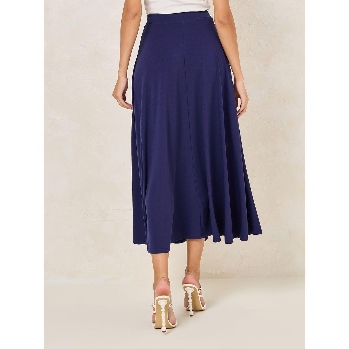 Styli Solid Flared Chain Detail Maxi Skirt-women-clothing-bottoms-skirts-image-4