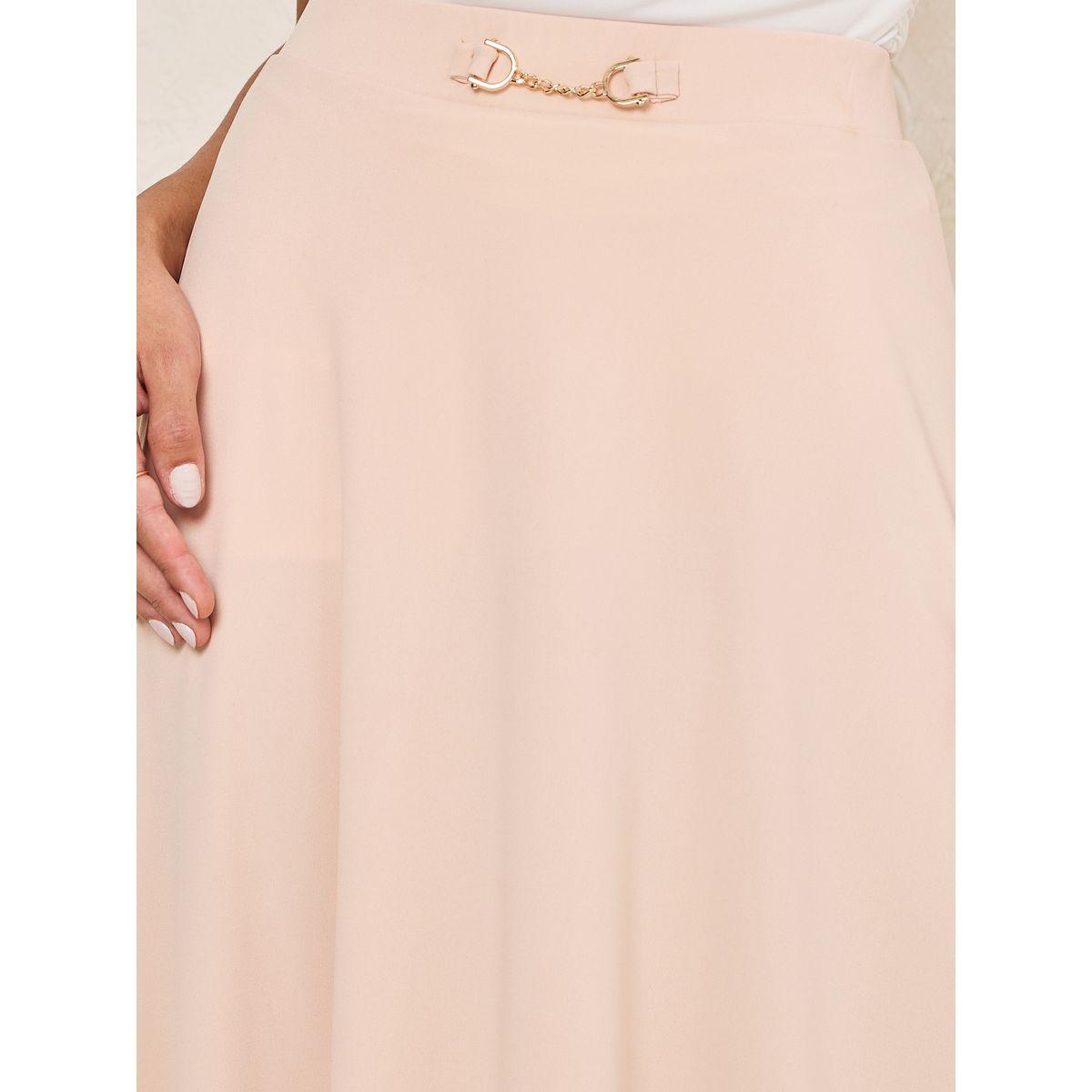 تنورة سادة طويلة مزينة بسلسلة-women-clothing-bottoms-skirts-image-3