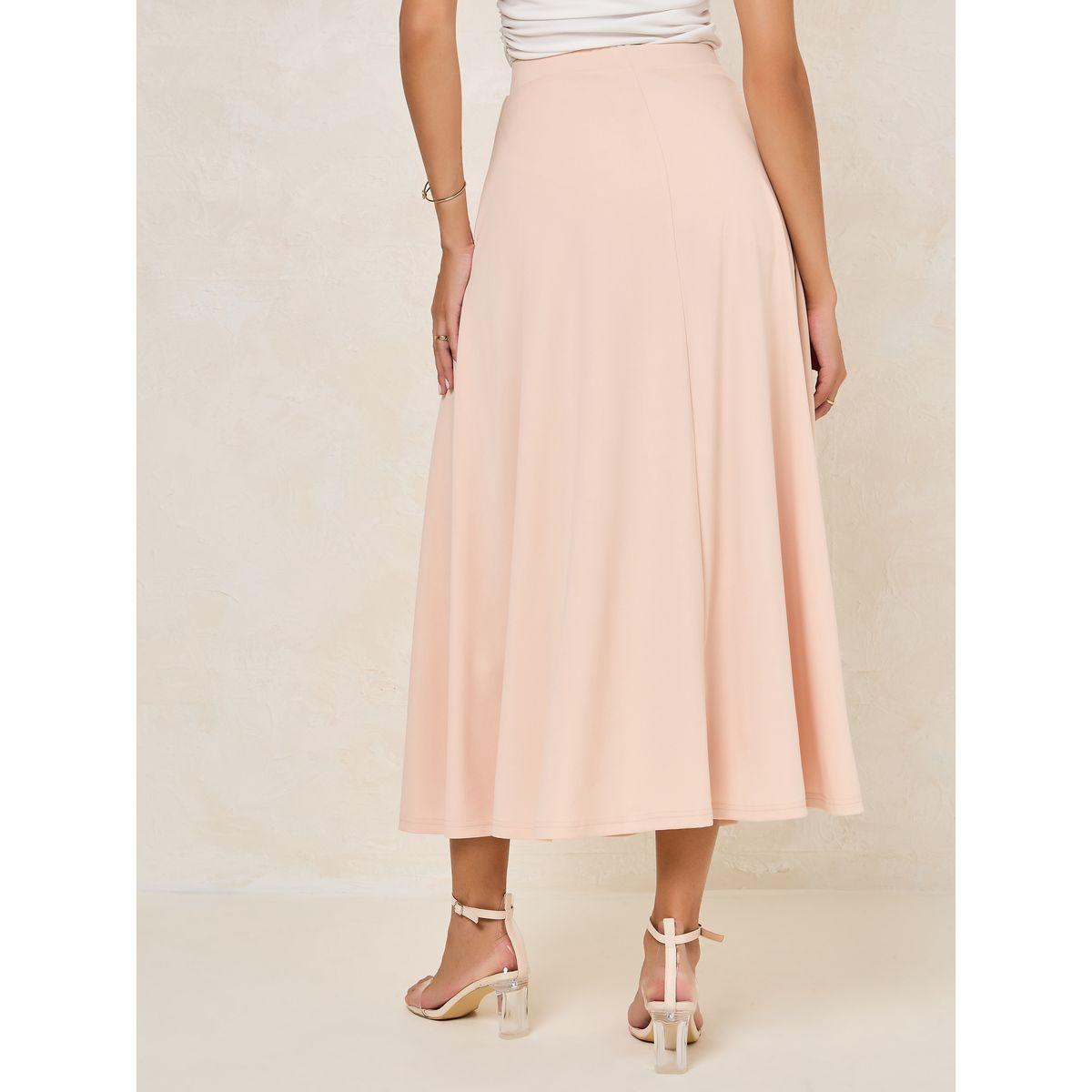 Styli Solid Flared Chain Detail Maxi Skirt-women-clothing-bottoms-skirts-image-4