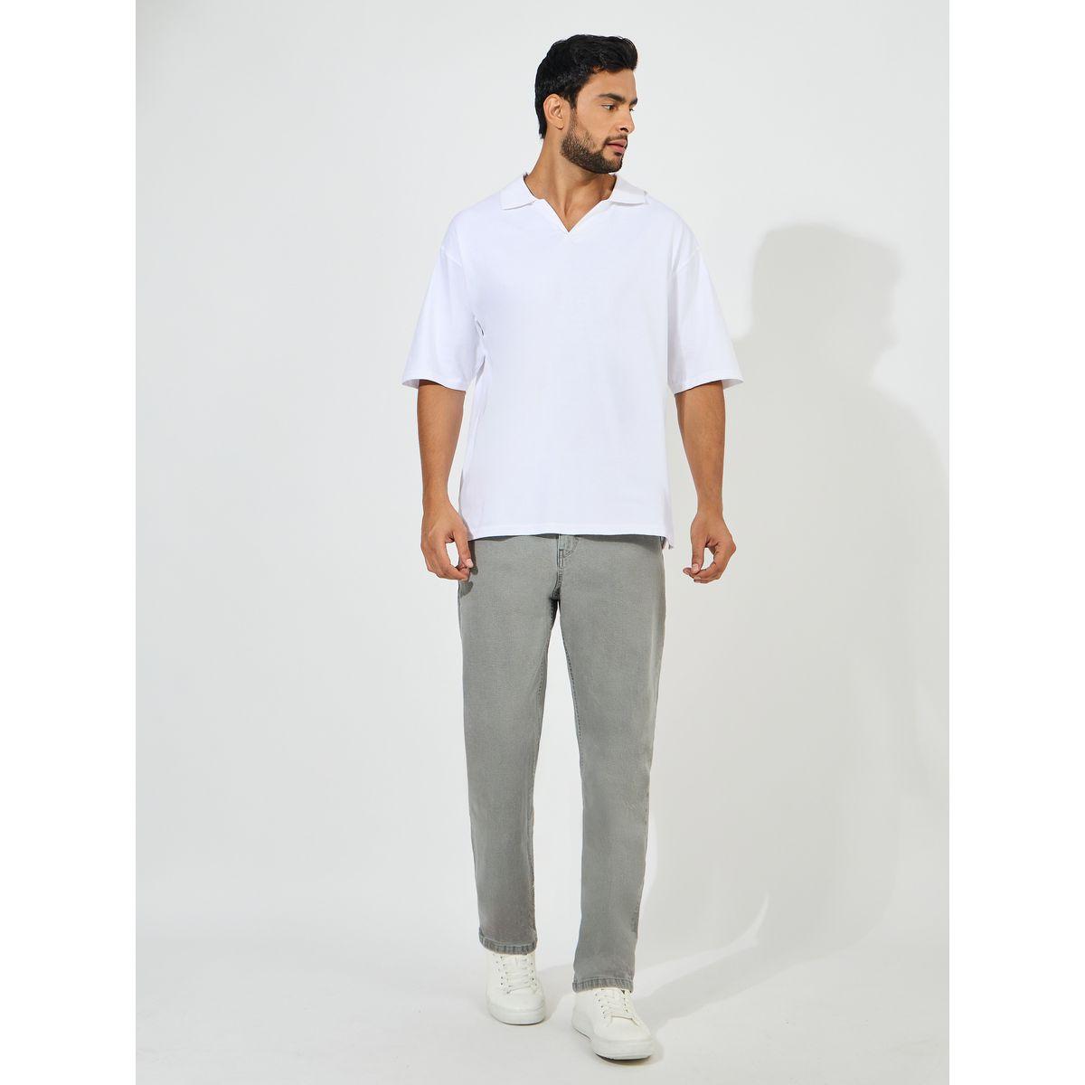تيشيرت فضفاض بياقة بولو وتفاصيل محبوكة-men-clothing-tshirtsandpolos-polos-image-2
