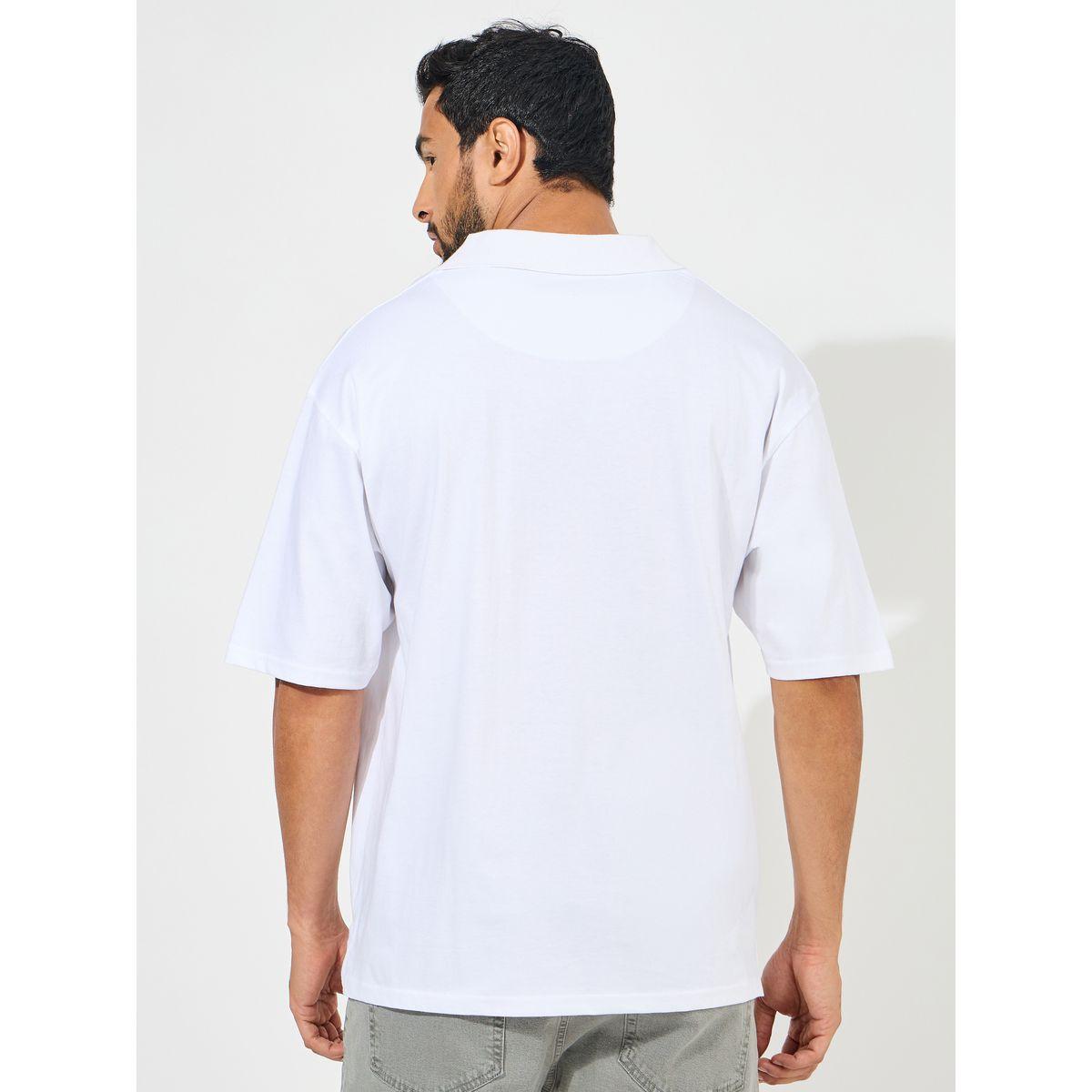 تيشيرت فضفاض بياقة بولو وتفاصيل محبوكة-men-clothing-tshirtsandpolos-polos-image-4