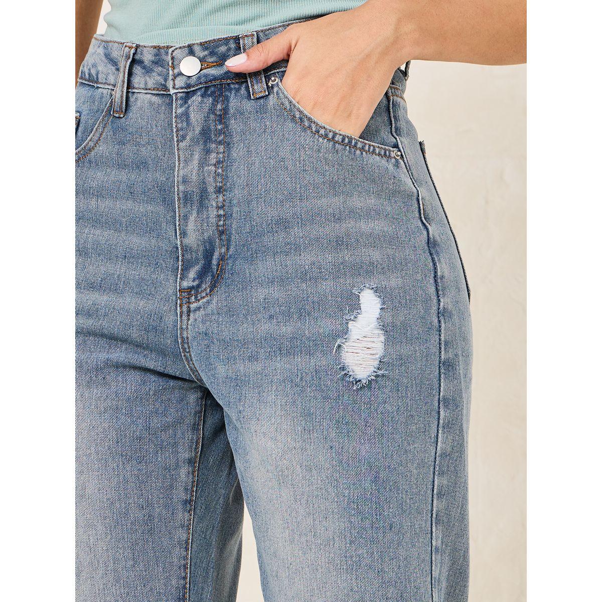 Styli High Rise Straight Fit Jeans with Slight Distress-women-clothing-bottoms-jeans-image-3