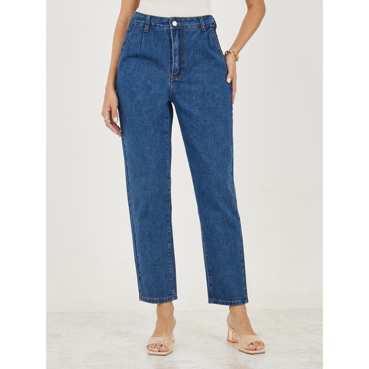 Styli Ankle Length Tapered Fit Jeans with Pockets-women-clothing-bottoms-jeans-image-1