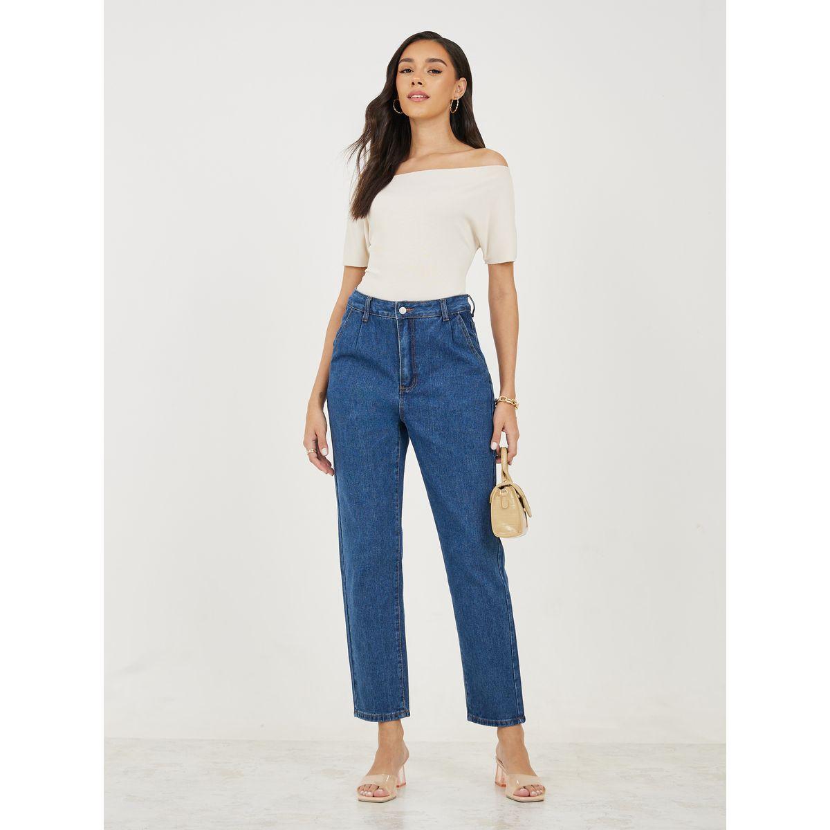 Styli Ankle Length Tapered Fit Jeans with Pockets-women-clothing-bottoms-jeans-image-2