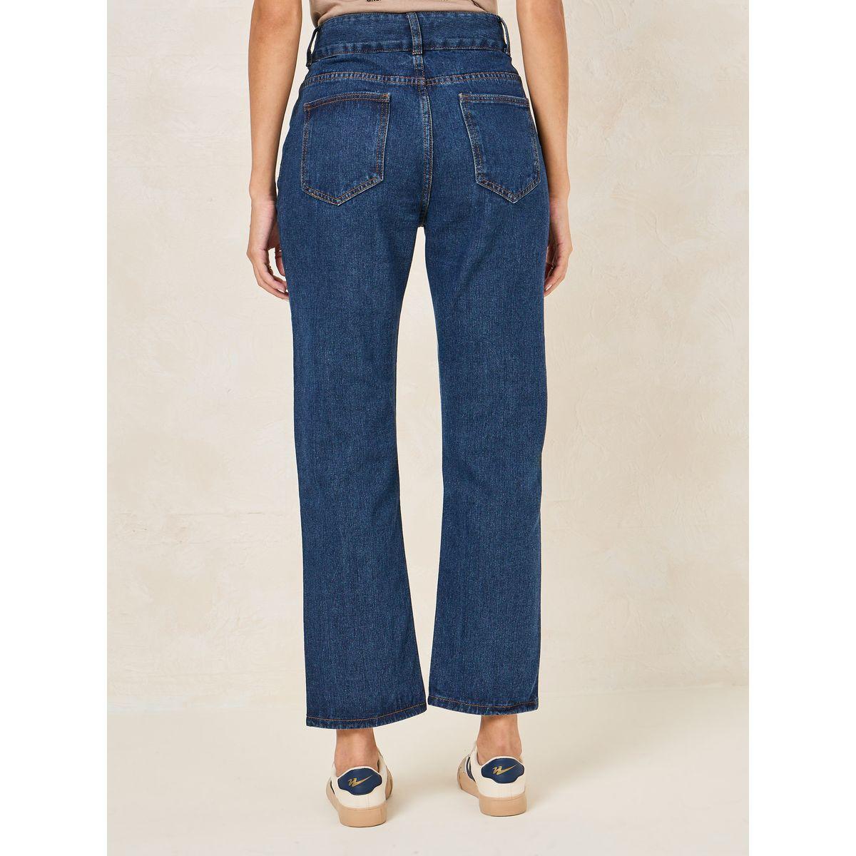 Styli Tapered Fit Crop Jeans with Button-Fly-women-clothing-bottoms-jeans-image-4