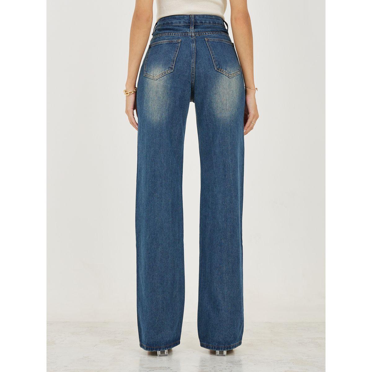 Styli High Rise Panelled Straight Leg Jeans-women-clothing-bottoms-jeans-image-4