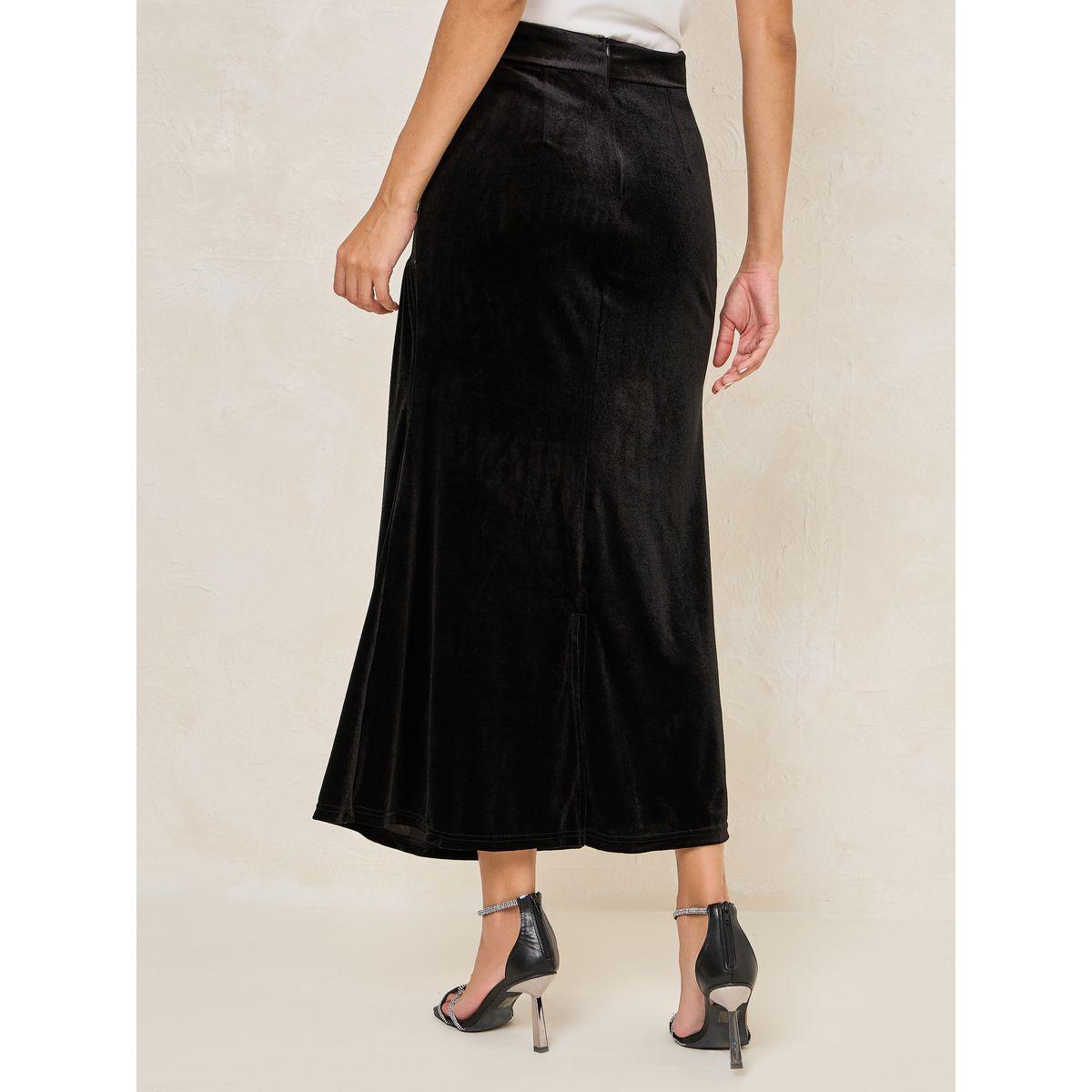 تنورة مخمل طويلة مزينة بكسرات-women-clothing-bottoms-skirts-image-4