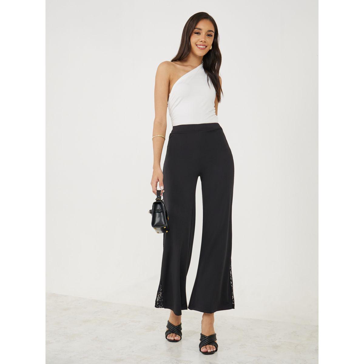 Styli Side Seam Laced Insert Wide Leg Pants-women-clothing-bottoms-trousers-image-2