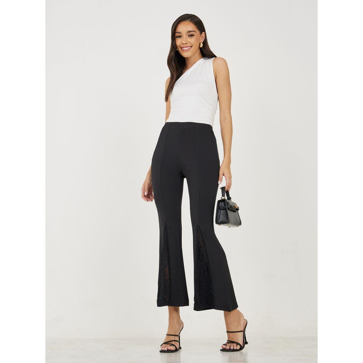 Styli High Rise Lace Insert Fit and Flare Pants-women-clothing-bottoms-trousers-image-2