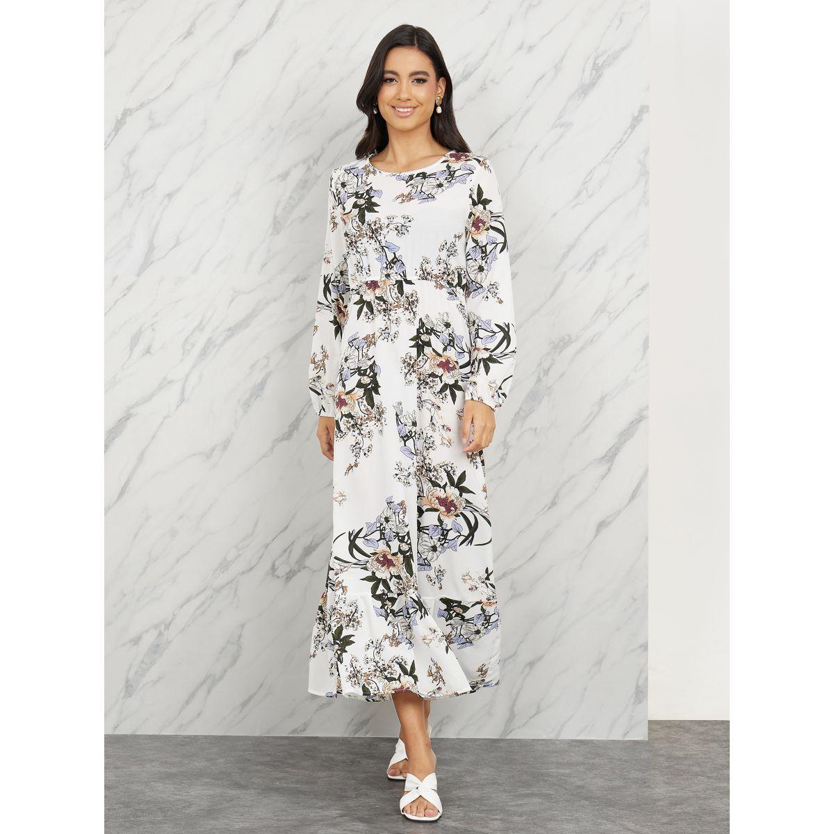 Styli Floral Print A-Line Maxi Dress-women-clothing-dresses-image-1