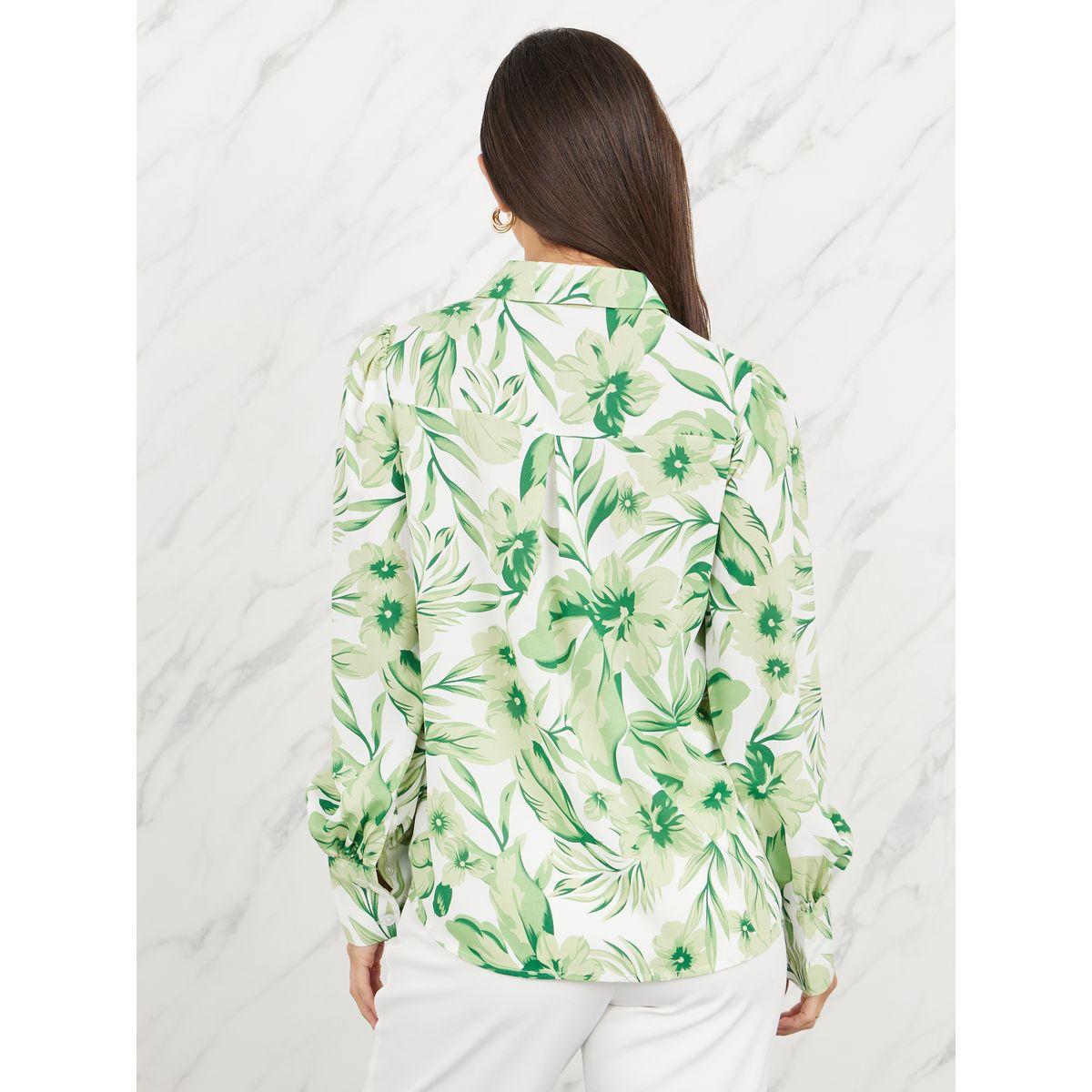 Styli Floral Print Bishop Sleeves Regular Fit Shirt-women-clothing-shirtsandblouses-shirts-image-4