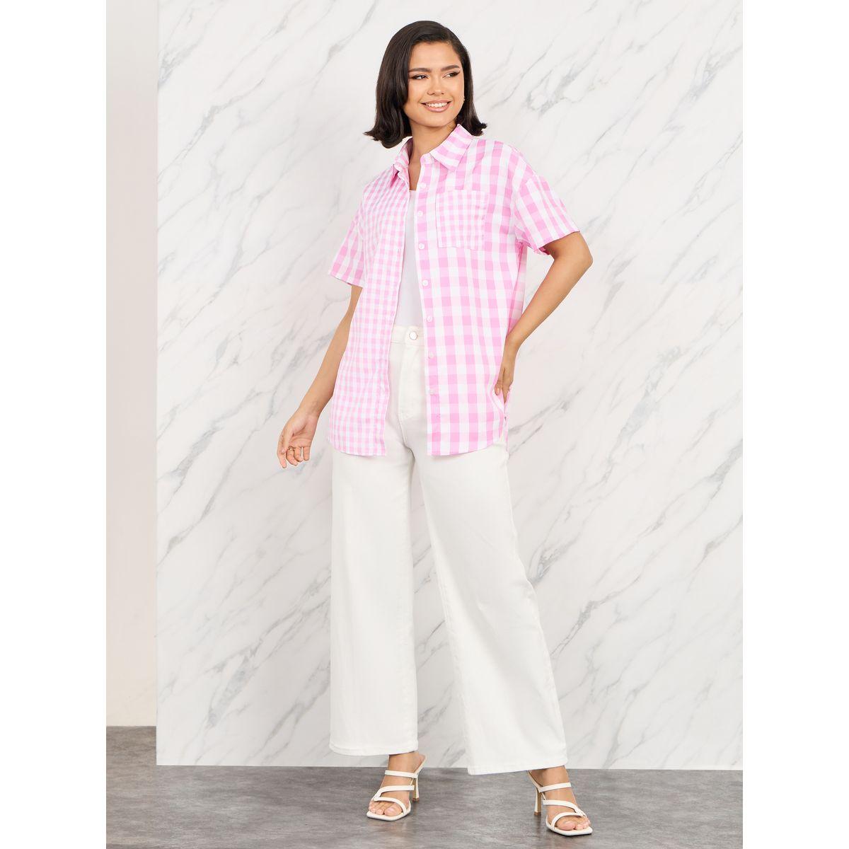 Styli Gingham Check Relaxed Fit Shirt-women-clothing-shirtsandblouses-shirts-image-3