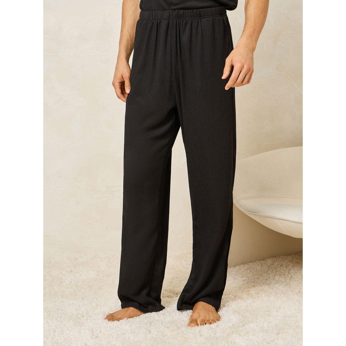 Styli Unwind Textured Crew Neck T-Shirt & Straight Pyjama Set-men-clothing-nightwear-sets-image-4