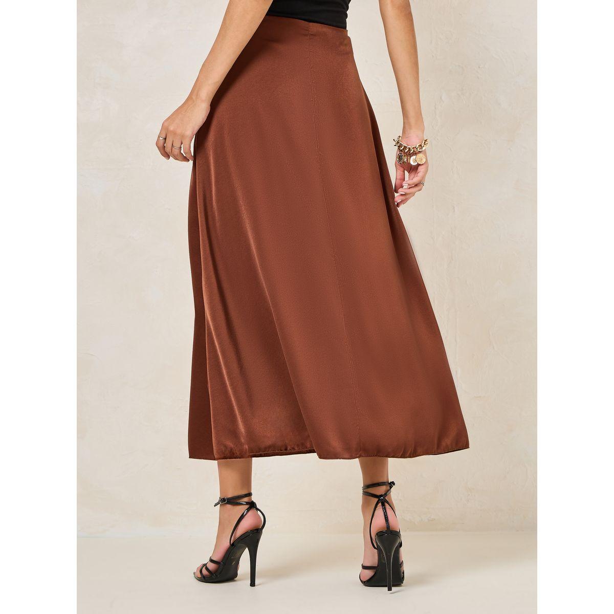 Styli Satin A-Line Maxi Skirt with Side Slit-women-clothing-bottoms-skirts-image-5