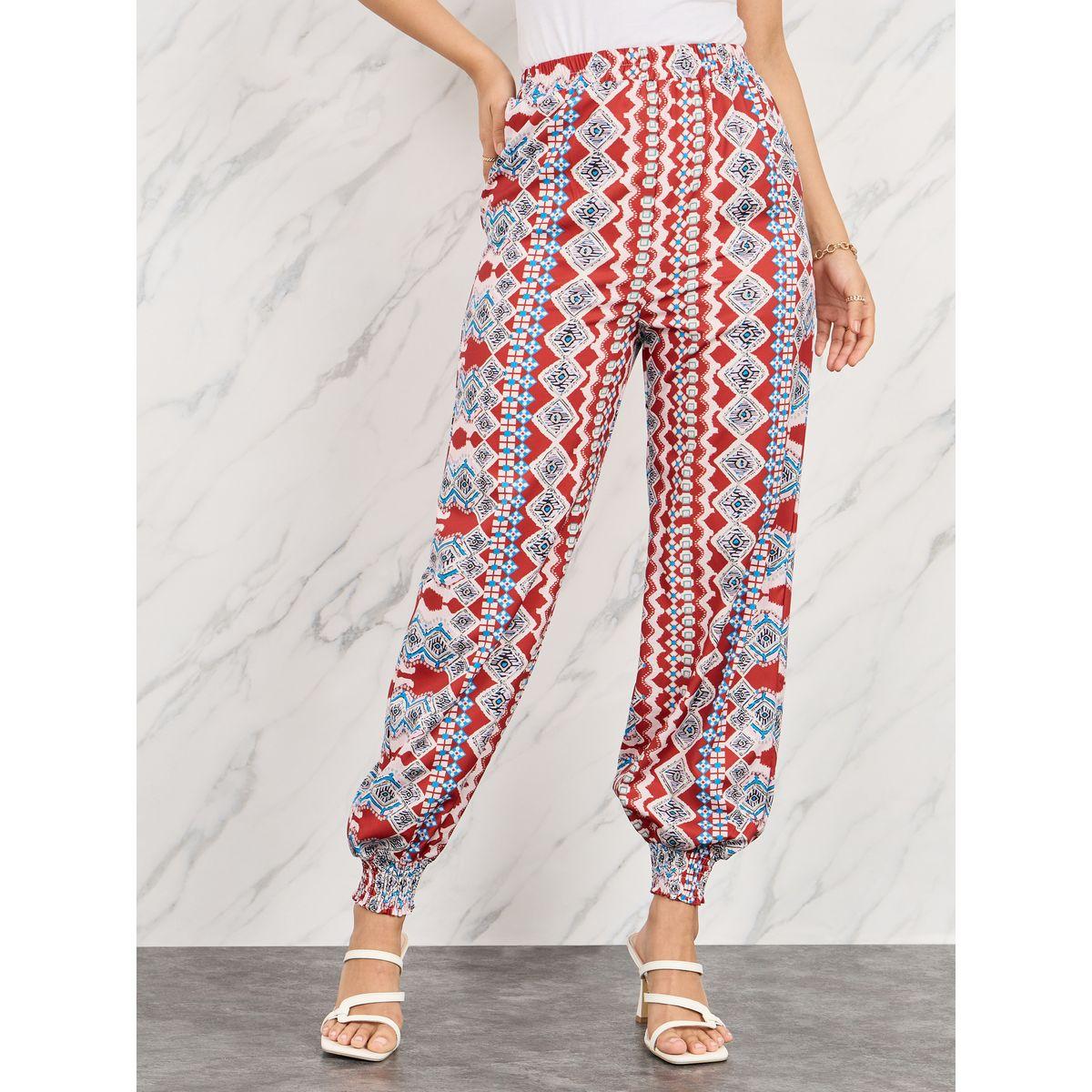 Styli Bohemian Print Cuff Hem Relaxed Fit Pants-women-clothing-bottoms-trousers-image-1