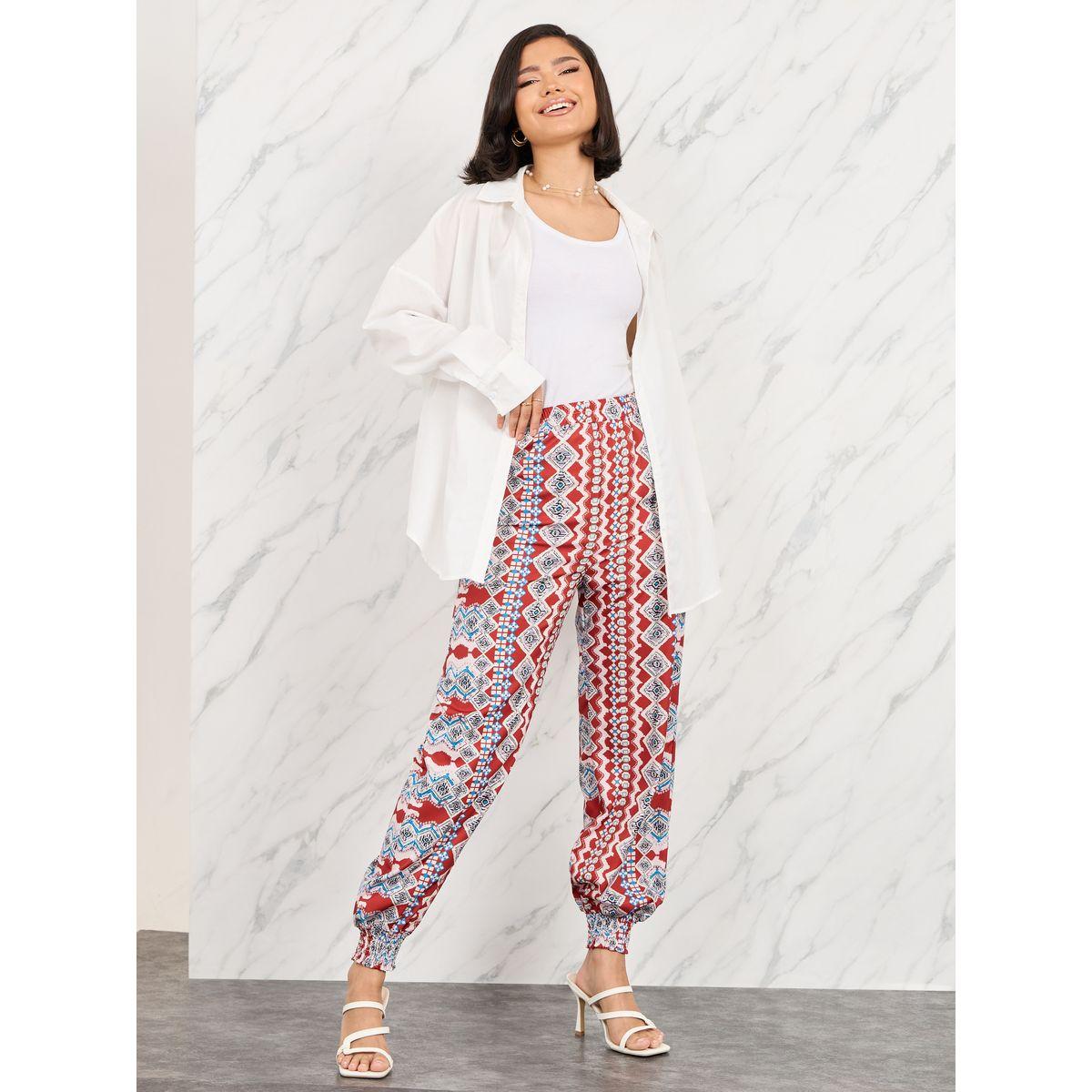 Styli Bohemian Print Cuff Hem Relaxed Fit Pants-women-clothing-bottoms-trousers-image-2