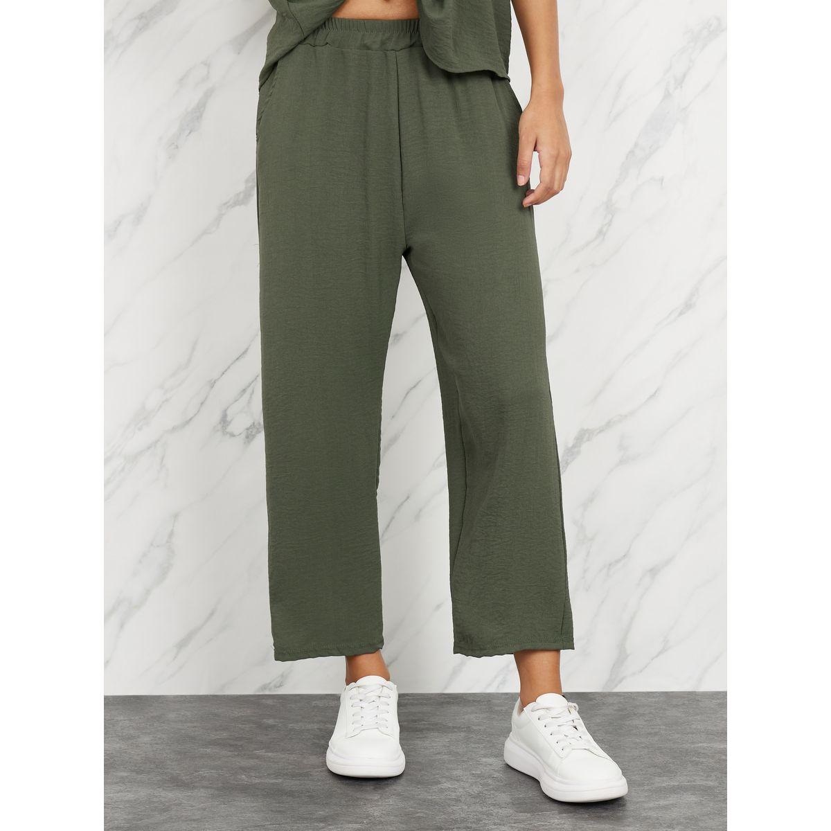 Styli Smocked Detail Square Neck Blouse & Straight Leg Crop Pants Set-women-clothing-coordsets-image-5