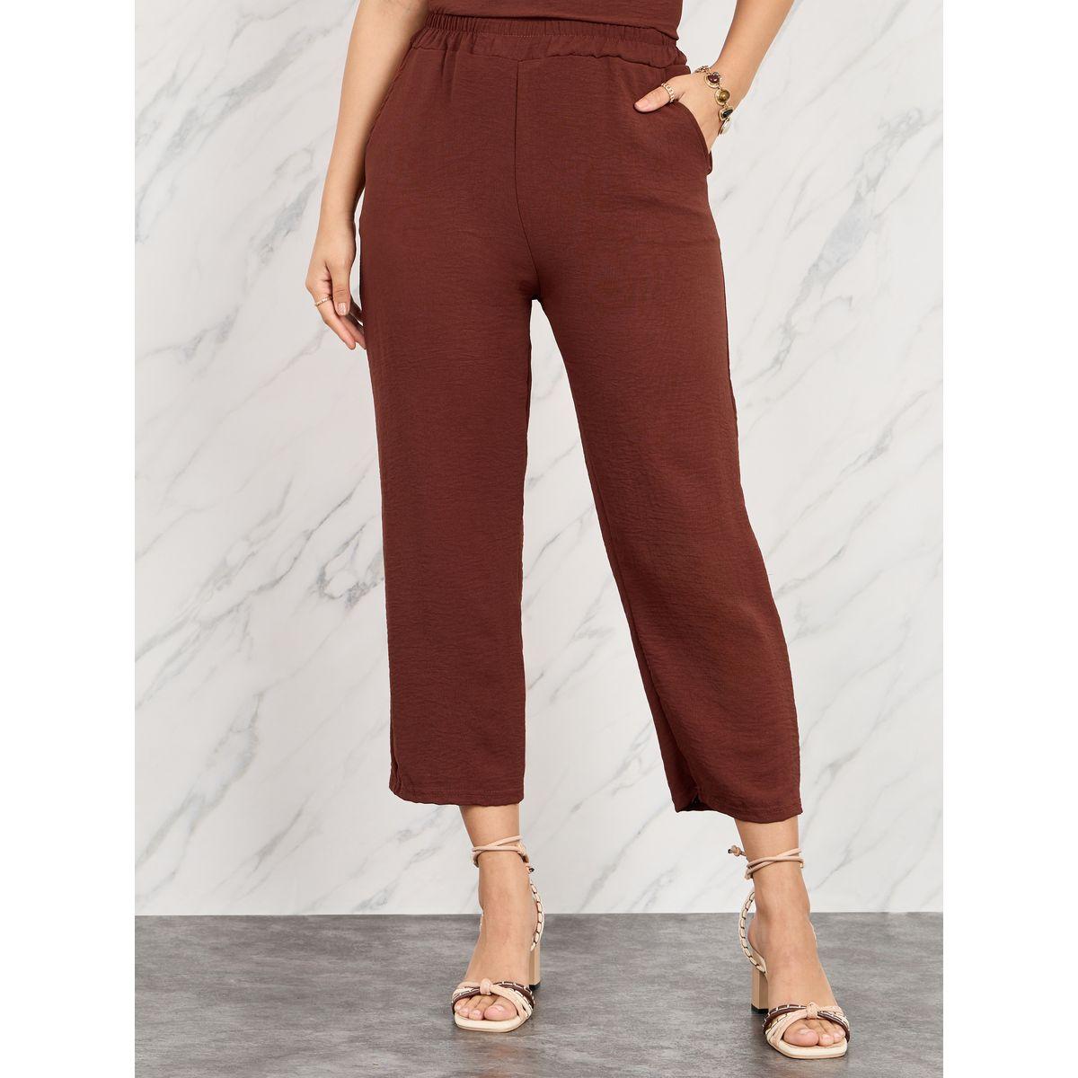 Styli Smocked Detail Square Neck Blouse & Straight Leg Crop Pants Set-women-clothing-coordsets-image-5