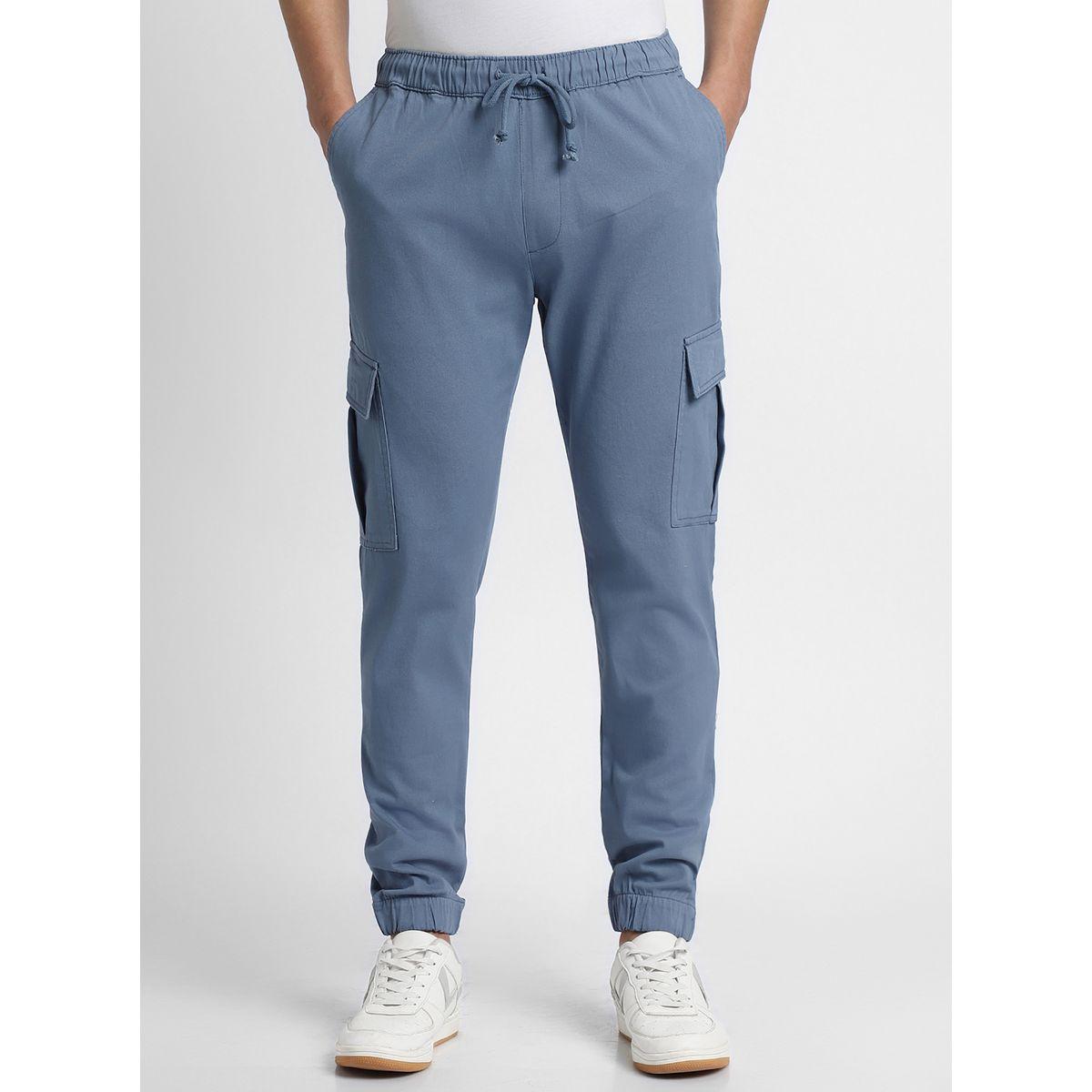 Dennis Lingo Solid Mid Rise Slim Fit Cargo Joggers-men-clothing-bottoms-joggers-image-1