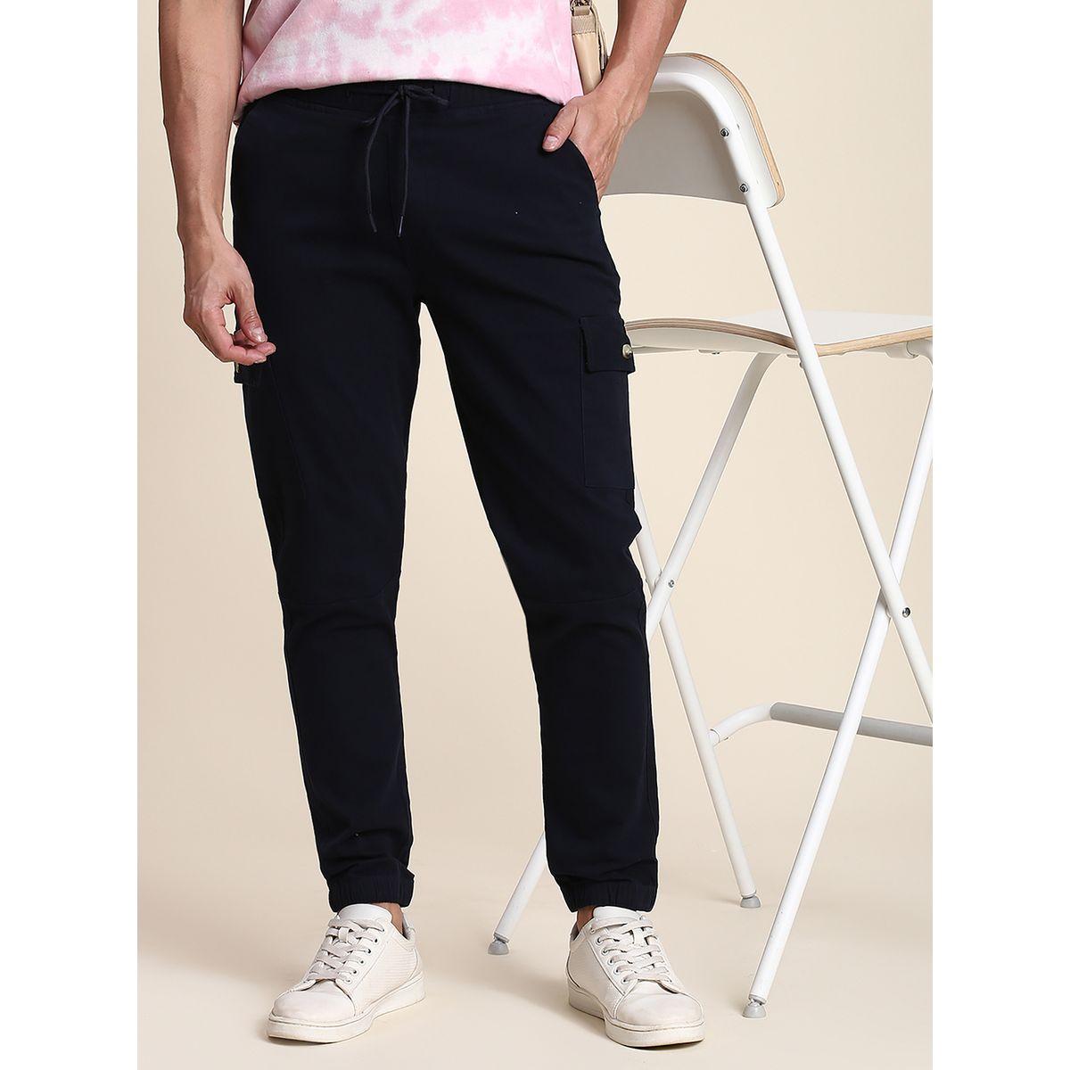 Dennis Lingo Solid Mid Rise Slim Fit Cargo Joggers-men-clothing-bottoms-joggers-image-1
