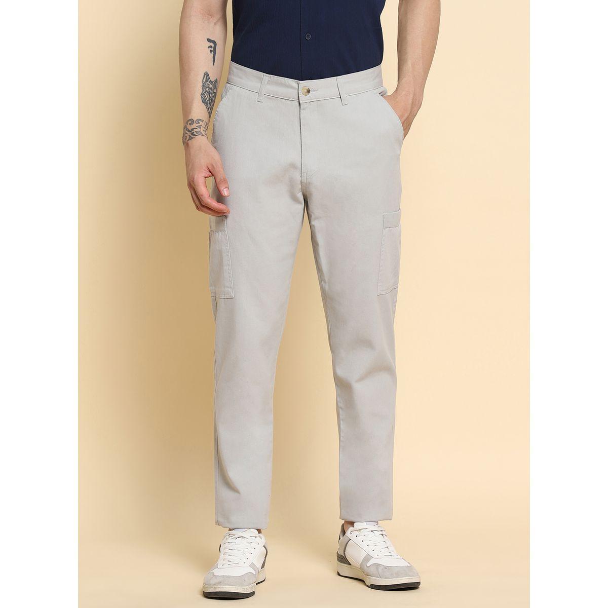 Dennis Lingo Solid Mid Rise Slim Fit Cargo Trousers-men-clothing-bottoms-trousersandchinos-trousers-image-1