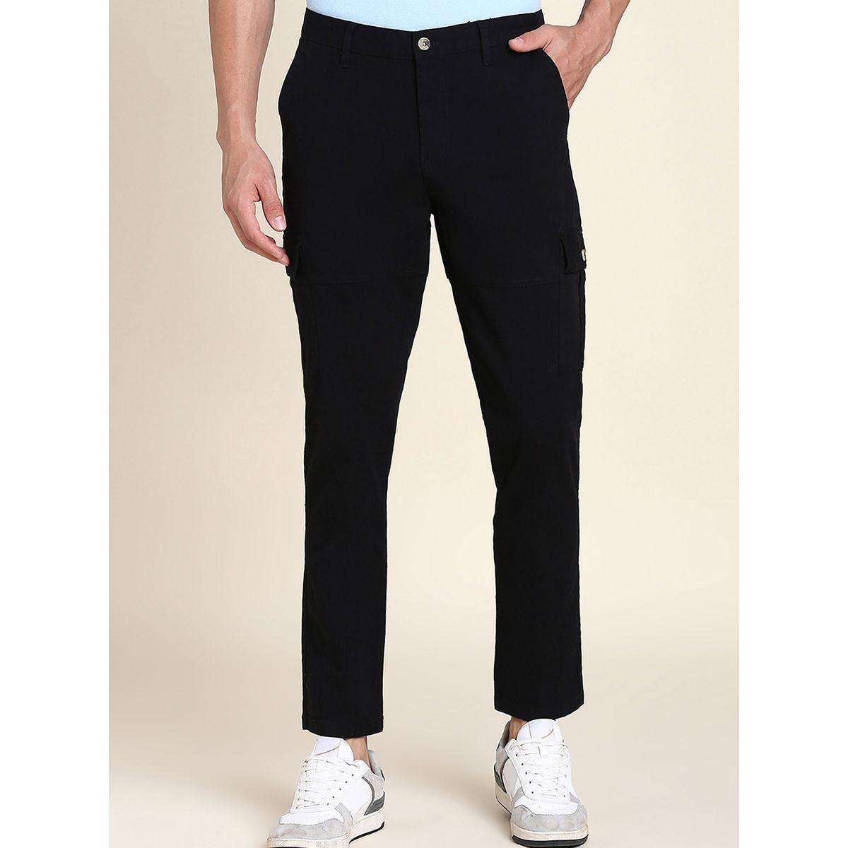 Dennis Lingo Solid Mid Rise Cargo Trousers-men-clothing-bottoms-trousersandchinos-trousers-image-1