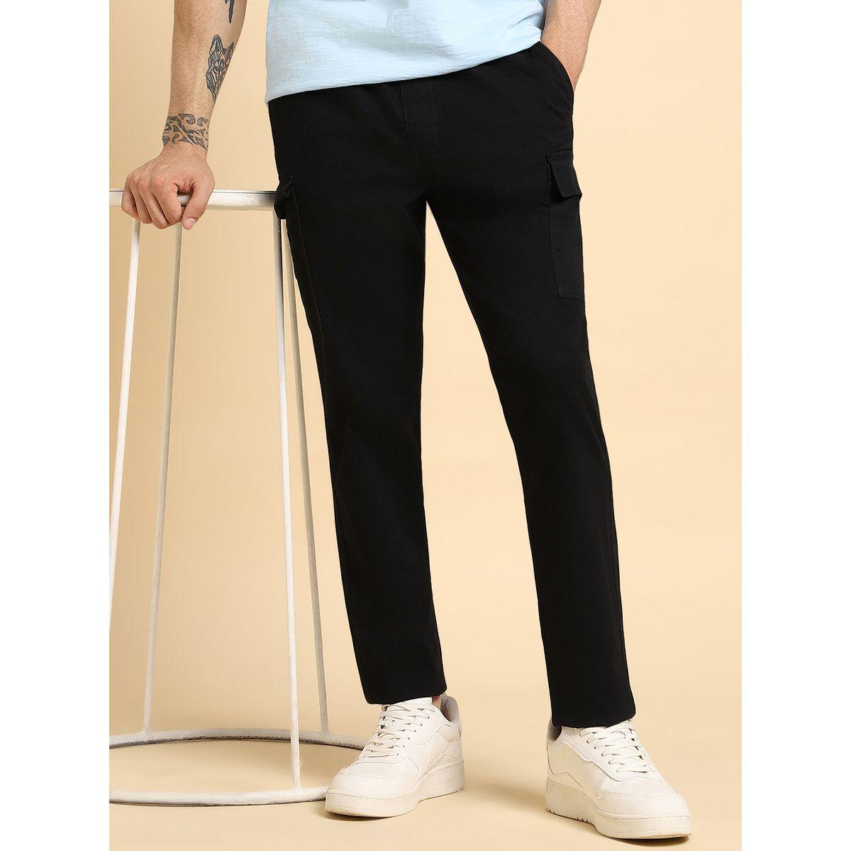 Dennis Lingo Solid Mid Rise Slim Fit Cargo Trousers-men-clothing-bottoms-trousersandchinos-trousers-image-1
