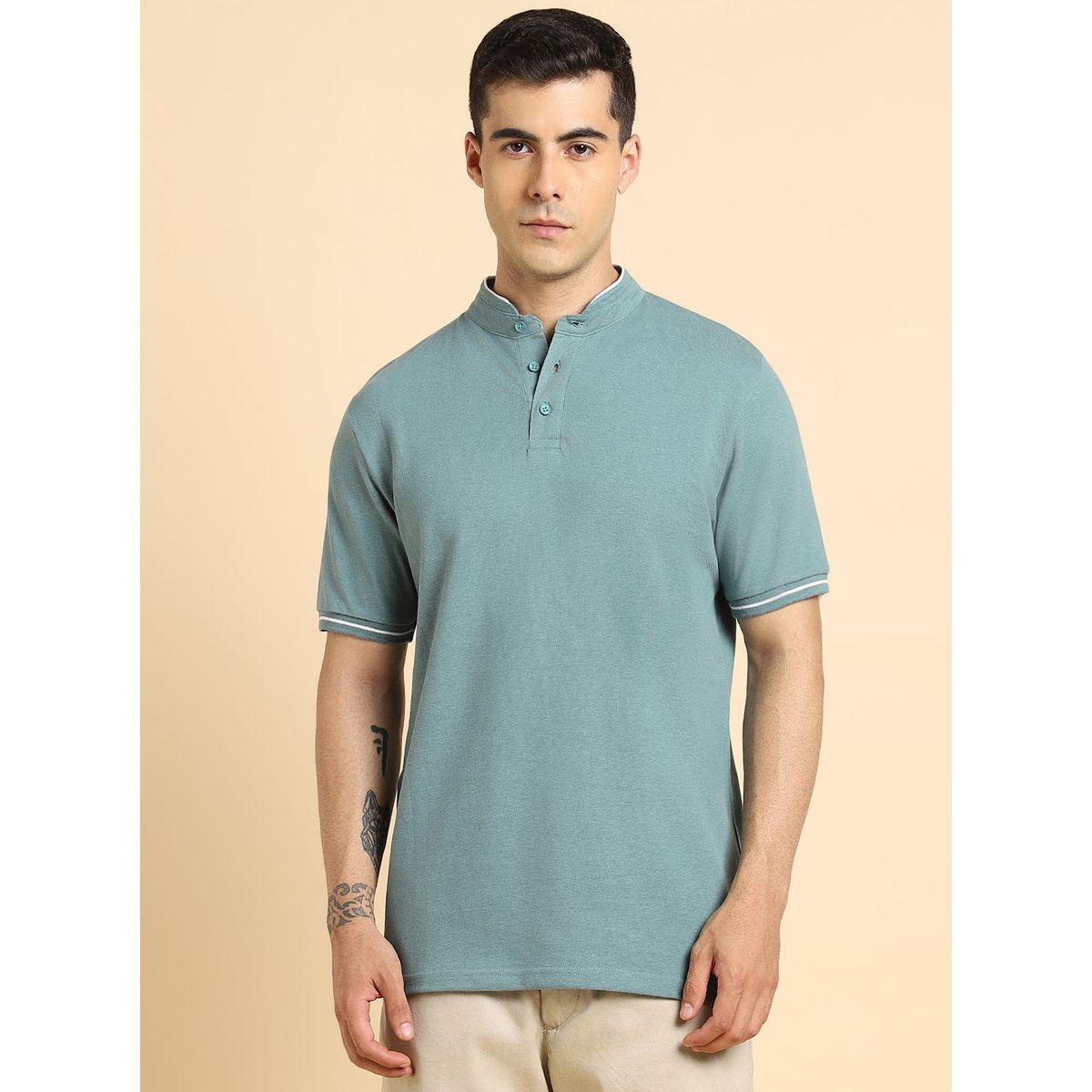 تيشيرت بولو بياقة ماندارين وتفاصيل متباينة-men-clothing-tshirtsandpolos-polos-image-1